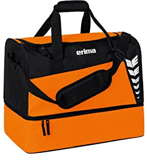 Erima Unisex Six Wings Sporttasche mit Bodenfach (7232314), orange/schwarz, L