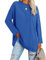 Famulily Loose Basic T Shirts Tops for Women Ladies Casual Long Sleeve Crew Neck Baseball T Shirt Tops Navy Blue XXL