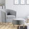 Meisax Sessel Ohrensessel mit Hocker, Bequemer und weicher Relaxsessel Lesesessel Fernsehsessel, Sessel Wohnzimmer Schlafzimmer Loungesessel, Leinenstoff, Beine aus Massivholz (Grau)