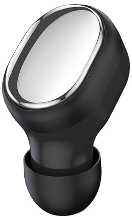 Xmenha Mini auricolare invisibile singolo, per orecchie piccole, wireless, Bluetooth 5.3, cuffie nascoste per lavoro con microfono, per dormire e dormire