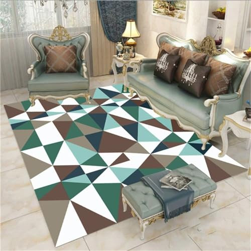 RUGMRZ Alfombra Silla Gaming alfombras de habitacion Alfombra antiincrustante de diseño geométrico Gris-Azul para Dormitorio Que no se desvanece se Puede Personalizar Alfombras Gaming 200X300CM