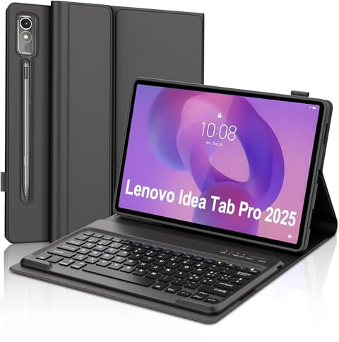 JADEMALL Tastiera per Lenovo Idea Tab Pro 12.7 2025, Custodia Tastiera per Lenovo Idea Tab Pro 12.7 2025, Italiana QWERTY Tastiera Wireless Bluetooth per Lenovo Idea Tab Pro 12.7 TB-375FC, Nero