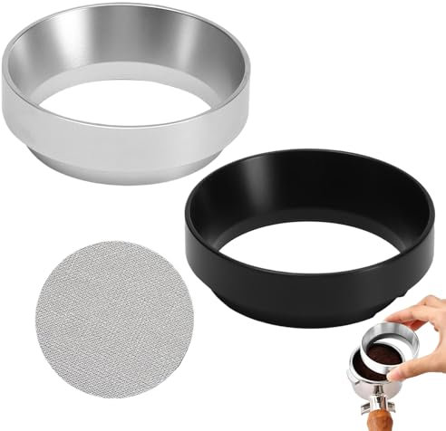 Dosierring 58mm 2 Stück Kaffee Dosierring 58mm,Wiederverwendbar Dosierring,Dosing Funnel 58mm Geeignet für Profi- und Heimkaffeemaschinen,mit Sekundärem Wasserverteilungsnetz