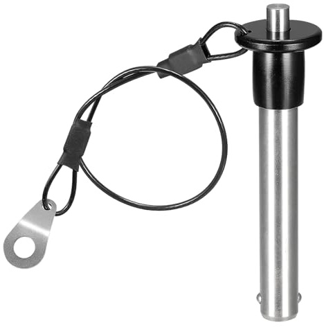 TA-VIGOR Ball Locking Pins, 10mm Dia 50mm Length 304 Stainless Steel Push-Button Quick Release Pin with Lanyard Cable