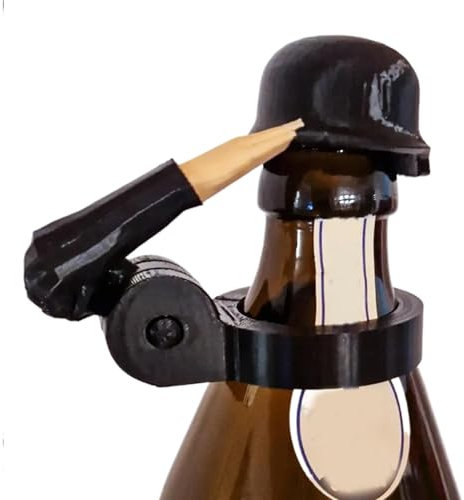 Flaschenverschlüsse, lustiger Salute-Soldaten-Bierhelm, 8 x 4 x 5,3 cm, wiederverwendbar, dekorative Kappen, staubdichte Schutzkappen für Veteranen, aktive Soldaten