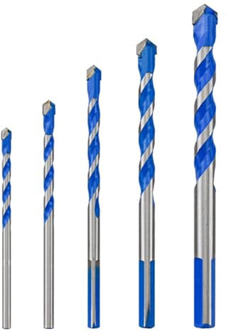 5 Pcs Concrete Drill Bit Set, Multi Purpose Masonry Drill Bit Set for Concrete, Tile, Brick, Wood (Size, 4/5/6/8/10mm)