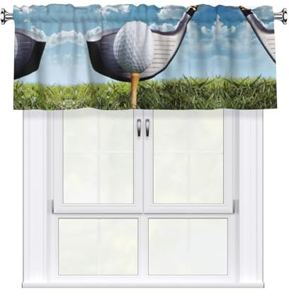 GXUNGT Tende corte attraenti con stampa di mazze da golf, perfette per cucine, bagni, lavanderie e studi