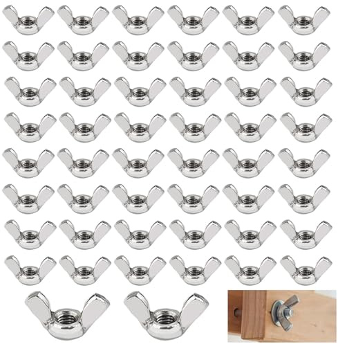 Tuercas de Mariposa, 50 piezas Tuercas de Mariposa M6 Acero Inoxidable, Tuerca de Mariposa M6, Tornillos de Mariposa de Acero Inoxidable, para Herramientas de Bricolaje Equipo Electrónico Hardware