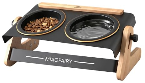 Comedero Gato Elevado,Comedero para Gatos Ceramica | Cuencos para Gatos Ángulo Ajustable de 0 a 15 Grados Apto para Gato de Todas las Edades