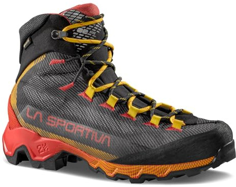 La Sportiva Mens Aequilibrium ST GTX Mountaineering/Hiking Shoes, Carbon/Yellow, EU 42.5
