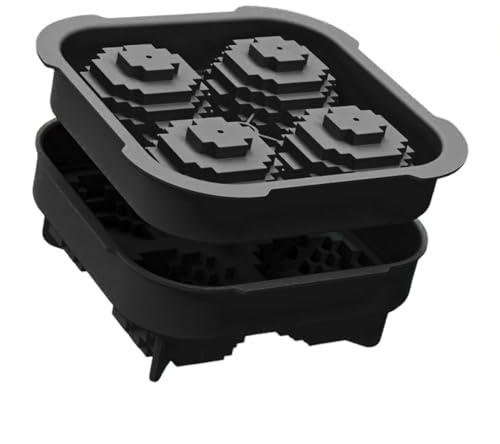 Hozaenwa Golf Ball Ice Molds for Whiskey | Easy Release Silicone 4 Golf Shapes Soft Freezer | Silicone Ice Tray | for Maker Whiskey Cocktails Tequila Vodka Fruit Jelly Chocolate Vanilla Sauce Pudding