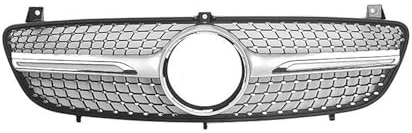 Frontnieren Stoßfängergrill Kühlergrill Für Mercedes Für Benz W639 Für Viano Für Vito 2006 2007 2008 2009 2010 Front Stoßstange Racing Grill Tuning(Silber)