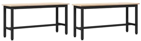vidaXL Esstische 2 pcs Natur 100 x 32,5 x 49 cm Massives Kiefernholz, Stylische Sitzgelegenheit, rechteckige Moderne Essbank, langlebige Inneneinrichtung, vielseitige Wohnoption