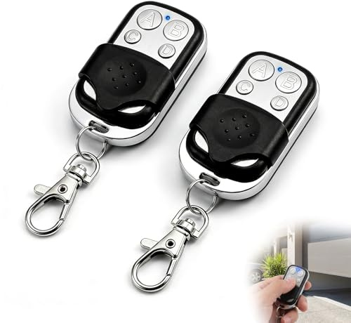 Jetstream 2 Pièces Telecommande Portail 433,92 MHz, Universelle Télécommande Garage sans Fil à 4 Boutons, Rolling Code Fixe Bip Portail Automatique sans Fil Télécommande, pour Voiture, Porte de Garage