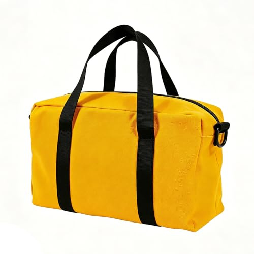 Tool Bag,Heavy Duty Canvas Tool Bag,Wide Mouth Tool Tote Bag,Large Capacity Tool Storage Bags for Men,Muti-Purpose Tool Organizer Tote Bag for Storage Wrenches Pliers Tools (Yellow, 14 inch)