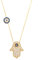 Remi Bijou 925 Sterling Silber - Halskette Fatimas Hand Türkisches Auge Nazar Boncuk, ColorName:Gold