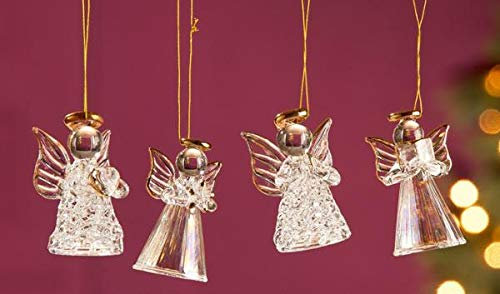 Gilde 4er Box Engel Aufhänger Christbaumanhänger aus Glas,Schutzengel