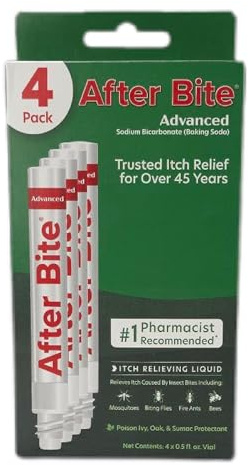 After Bite Advanced Formula - Itch Relief with Sodium Bicarbonate - Ideal for Mosquito & Fire Ant Bites, Bees & More - Portable Pen Applicator - 0.5 oz (4 Pack)