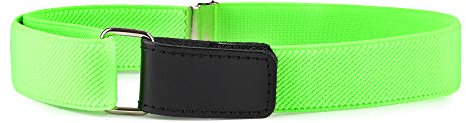 Ladeheid Kinder Gürtel Ohne Schnalle Elastischer Kindergürtel für Jungen und Mädchen 0-15 Jahre 32-90 cm P15 (Neon Grün/Schwarz, 1-6 Jahre)