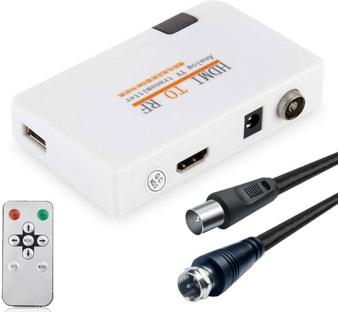 Modulador HDMI RF convertidor coaxial adaptador VHF con cable macho tipo F para PS4 PS5 Xbox Nintendo Switch VCR reproductor de DVD Roku Fire Stick Set-top caja de cable HD entrada de video digital a