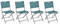 Hespéride - Lot de 4 Chaises de Jardin Pliantes Modula Bleu Canard - Acier Traité Epoxy Texaline - Dim 46 x 52 x 87 cm - Meuble d'Extérieur Pliable