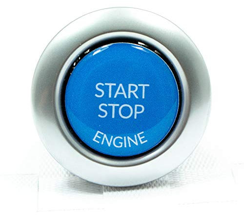 Start Stop Engine Knopf (1 Stück) Reparatur Schalter Schutz Kappe Austausch Taste Aufkleber Tastenabdeckung zündschlüssel Cover Zündung Blau