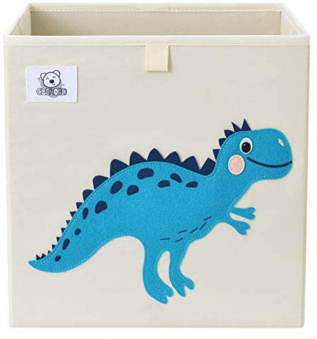 CLCROBD TOSHIHIKO Foldable Animal Cube Storage Bins Fabric Toy Box/Chest/Organizer for Toddler/Kids Nursery, Playroom, 13 inch (Dino T-Rex)