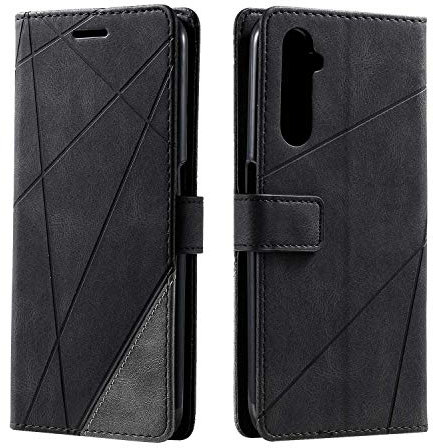 SONWO Hülle für Realme 6 Pro, Premium Leder PU Handyhülle Flip Case Wallet Silikon Bumper Schutzhülle Klapphülle für Realme 6 Pro, Schwarz