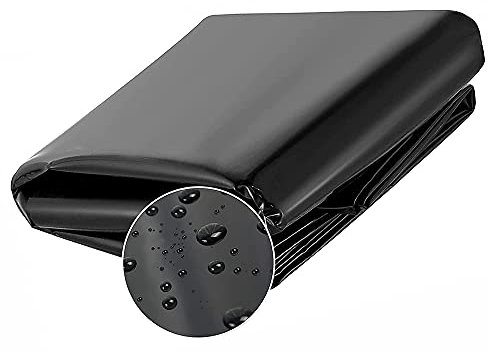 WZYX Teichfolie wasserdichte 2x2m 2x3m 2x10m 3x3m 3x4m 4x8m 6x10m 8x10m 9x10m 10x10m HDPE Teichfolie Schwarz Vorgeformte Schwimmteich Folie