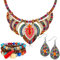 HICARER Boho Schmuck Set Ethnischer Stil Stamm Choker Kostüm Ethnische Halskette Elastisches Boho Mehrschichtiges Perlen Armband Böhmische Vintage Ohrringe für Frauen Mädchen Präsent