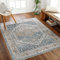 Livabliss Sitra waschbar in der Waschmaschine - Vintage Groß für Wohnzimmer 160x213 cm, Schlafzimmer, Küche - Orientalischer Boho e, Blau, Beige, Elfenbein