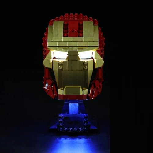 USB Light Kit for Brick 76165 Iron Man Helmet Building Blocks Brick-Not include Lego Model