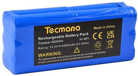 Tecmana 14,4V 4000mAh Ersatzakku für Dirt Devil Libero M606, M607 Spider, M612 Spider für Ecovacs Dibea ZN101, K6, L6