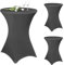 3 Stück Stehtisch Hussen 80cm,Hussen Stehtische Dunkelgrau für Ø 80-85 cm Stehtische und Bistrotische, Stretch-Tischdecke mit Fußtaschen für Hochzeit Geburtstagsfeier Bankett(80 cm, Dunkelgrau)