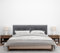 DHOME Kopfteil aus Kunstleder oder Stoff Acualine, glatt, mit Doppelknöpfen in 2 Teilen, gepolstert, hochwertiges Kopfteil für Schlafzimmer, Aschgrau, 220 cm, Dual (200 Betten)