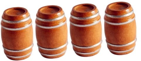 TOYANDONA 4 Stück Mini-Bierfass kleines Hausbierfass Mini-Holzfass kleines Hausfass deko Ornament Miniatur-Weinfass-Figur Mini-Fass-Modell Puppenhaus Statue Bierkrug Möbel Kind Zubehör Buche