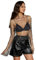 Women Sexy See Through Fishnet Shirt Crop Top Glitter Rhinestones Long Sleeve Blouses, Music Festival Raves Beach Tank Top Bikini Bra Cover Up Costume Party Night Out Outfit Clubwear