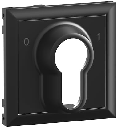 LEGRAND, SEANO Abdeckung für Schlüsselschalter 0 – 1 mit DIN-Halbzylinder, Farbe: Schwarz lackiert, 765333