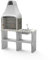 MOVELAR - Barbacoa de Obra Prefabricada para Leña y Carbón Modelo New Iberia Plus XL side stand sink&tap (Beige - 128 x 47 x 190 cm) REF: M00467 - Uso en Exteriores