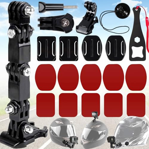 Mikqky 20 Piezas Accesorios para Casco Gopro, Soporte De Casco para Gopro, Pegatina Soporte Casco Cámara Accesorios, Soporte Curvado y Plano per Action Camara, Soporte para Casco De Cámara para Gopro