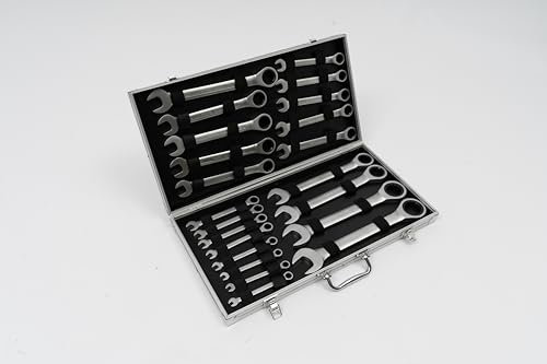 ACROSSPART 22 Tlg Ratschenschlüssel 6-32mm Werkzeug Set mit Aufbewahrungsbox Maul-Ringschlüssel-Satz Ratsche Schlüssel Satz Ring Maul Gabelschlüssel Maulschlüssel