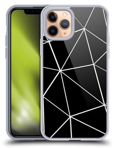Head Case Designs Offizielle PLdesign Schwarze Dreiecke Weiße Linien Geometrische Muster Soft Gel Handyhülle Hülle kompatibel mit Apple iPhone 11 Pro