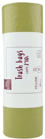 IDEA HOME LDPE Sacs Poubelle 240L x 10 Sacs - Sacs Poubelles pour le Recyclage, d'élimination des Déchets, Tri Sélectif - Jaune