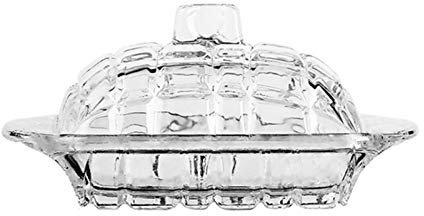 HUNTFF Mantequilleras/Soporte 1 Pieza Plato de Mantequilla de Vidrio Plato de Queso Plato de Mantequilla Premium con Tapa Suministros para restaurantes Fácil de Usar y 100% Seguro para Alimentos -