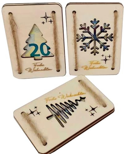 3 Geldgeschenke aus Holz zu Weihnachten geldgeschenk weihnachten Verpackung
