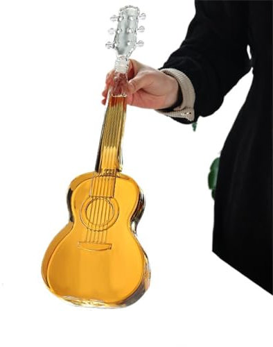 Whiskey Decanter Glass Decanter - 1000 ml Guitar Shape Design Wine Bottle Liquor Decanter for Wine, Bourbon, Brandy, Liquor, Juice,Vodka