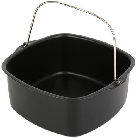 Generico 17,5x17,5x7 Cm Acciaio Alluminio Padella Per Friggitrice Ad Aria Stampo Per Torta Quadrato In Acciaio E Alluminio Per Uso Alimentare Risparmia Accessoris Per Friggitrice Ad Aria Resistenti