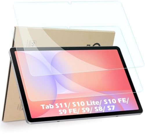 Hianjoo 2-Pack Screen Protector Compatible with Samsung Galaxy Tab S10 Lite/ S10 FE/ S9 FE 10.9/ S11/ S9/ S8/ S7 11, Tempered Glass [HD Clarity] [9 Hardness] [Anti-Scratch][Easy Installation]