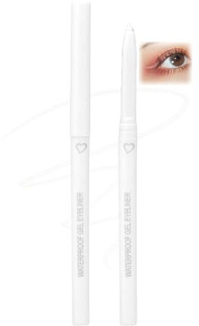Waterproof Gel Eyeliner Pencil - Long-Lasting, Smudge-Proof, Fine Tip for Precise Lines, Quick-Dry Formula for Sensitive Skin & Mature Women- Eyeliner for Sensitive Skin & Contact Lens Users (White)