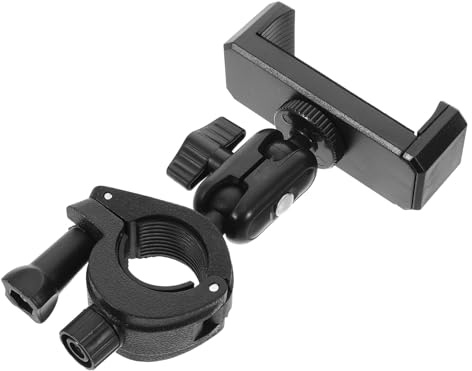 Trompeten Telefonhalterung Schwarz 360° Drehbar für Handy | Kunststoff, Klemmrohrbereich 15–31mm, für Proben und Auftritte, Leicht und Tragbar